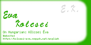 eva kolcsei business card